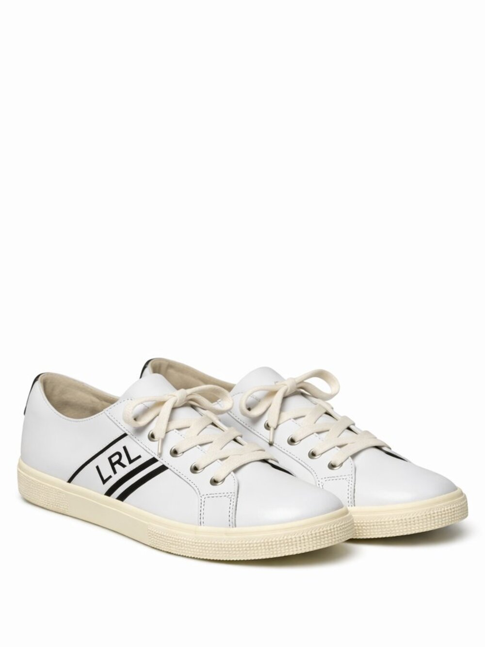 LRL Ralph Lauren White Leather Trainers Retro BLOKECORE Terrace Sneakers SZ 8.5